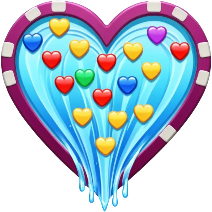 heart shaped - watterfall with casino chips emoji
