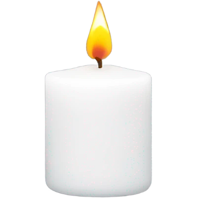 White glass candle RX logo emoji