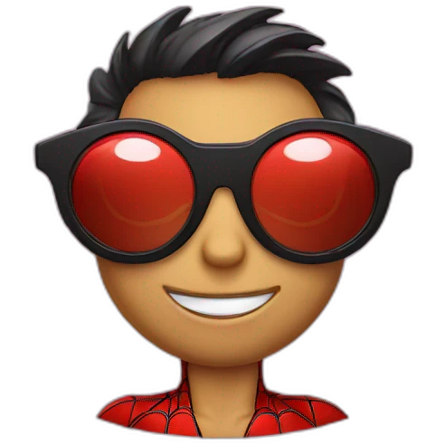 circle spider-man in a sun glasses emoji