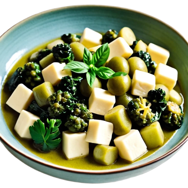 зеленый салат и орехи emoji