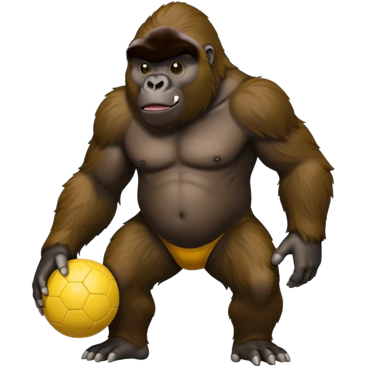 Gorilla with yellow kickball emoji