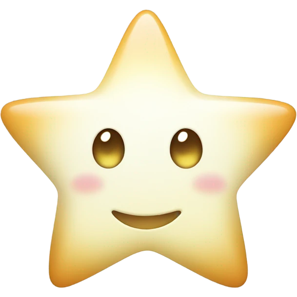 little pure white star with eyes and mouth and glowing effects around emoji
