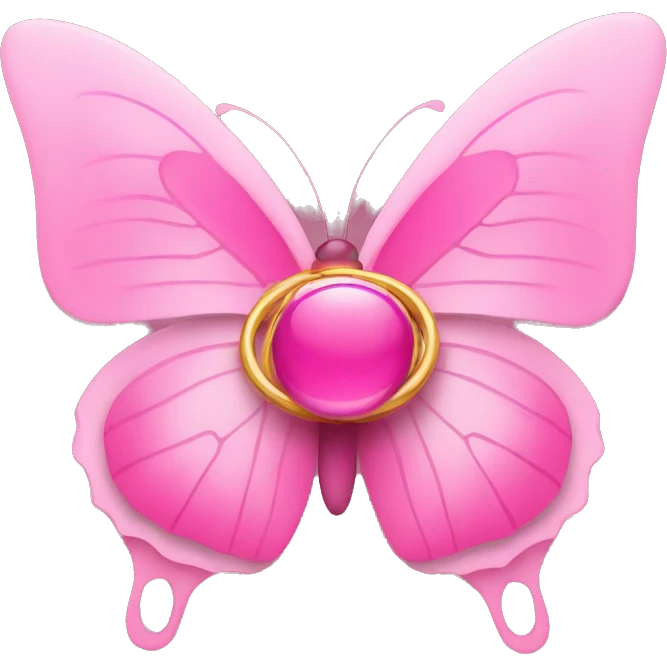 pink ring around pink butterfly emoji