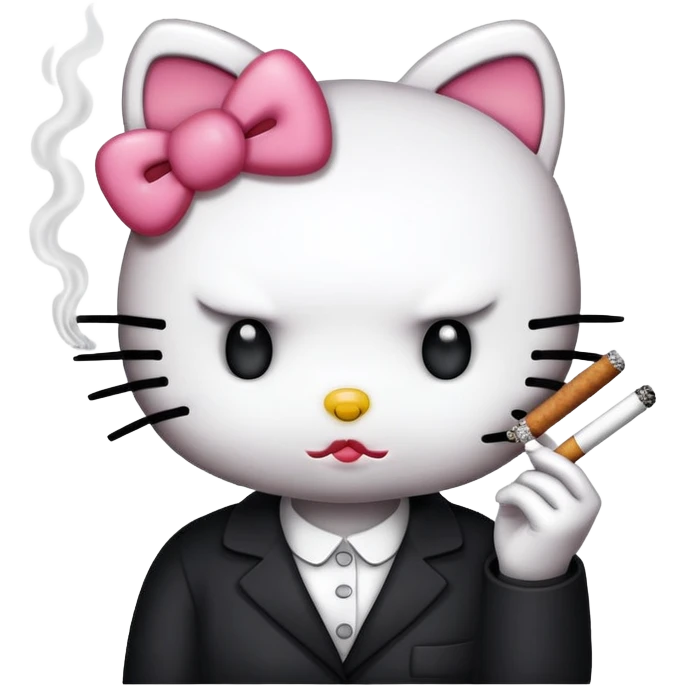 hello kitty smoking emoji