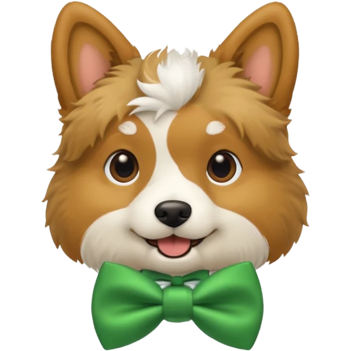 dog with a green bow tie emoji