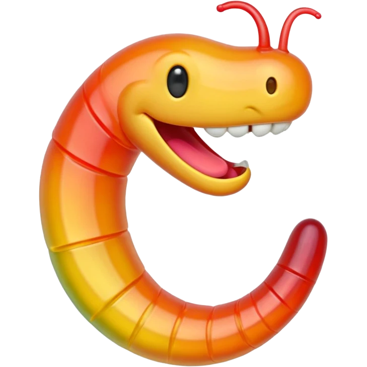Gummy worm intense laugh emoji