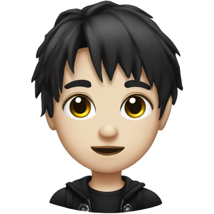Cute face goth emoji