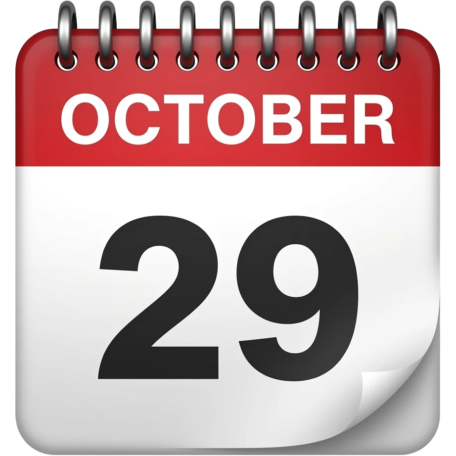 OCTOBER calendar 29 emoji