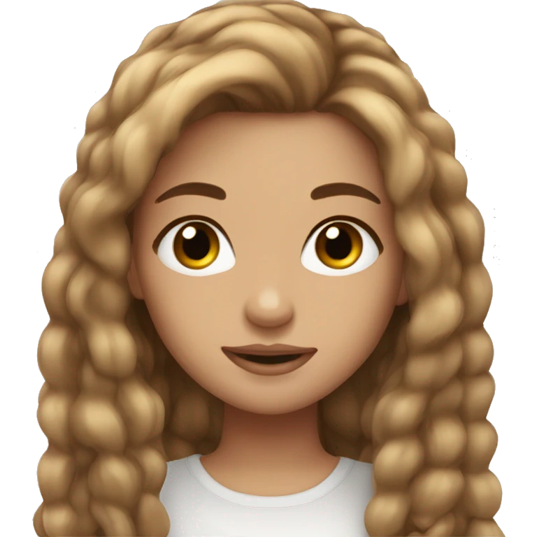 Light brown hair long lashes pretty girl emoji