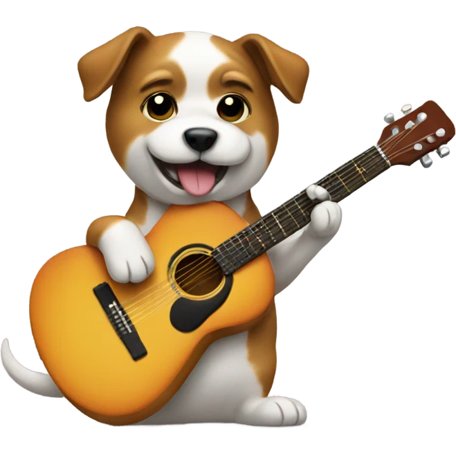 Dog playing guitar  emoji