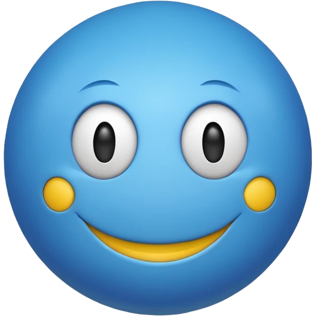 Blue ball With a smiley face emoji