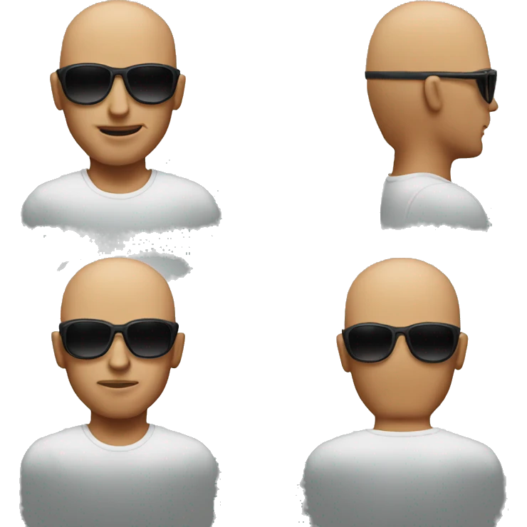Bald guy with sunglasses emoji