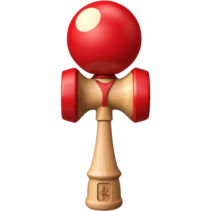 a simple kendama with red ball emoji