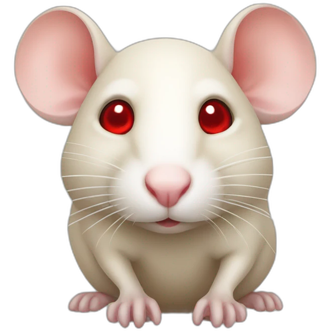 Beige and white rat with red eyes emoji