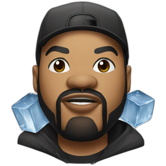 Ice cube rapper as an ice cube emoji