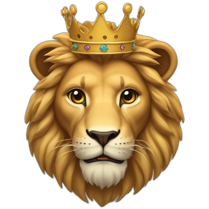 Lion avec une couronne emoji