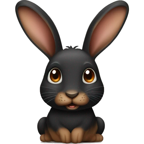 Black & Brown rabbit emoji