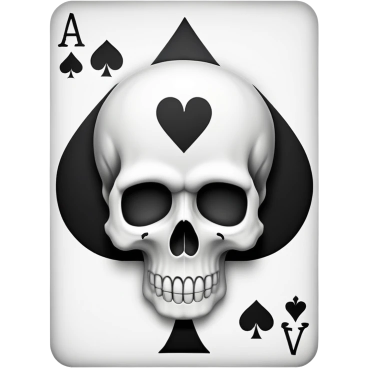 an ace of spades card with a skull inside emoji