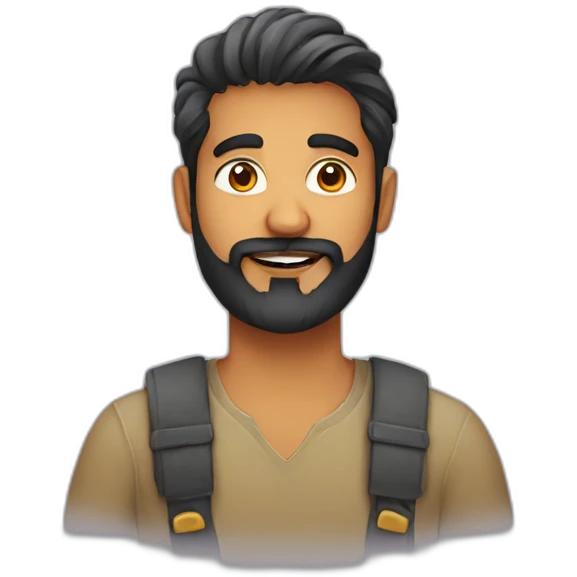 Indian UX Designer with beard emoji