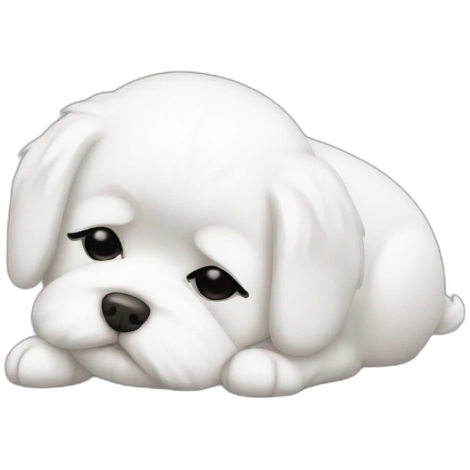 Maltese falling asleep emoji