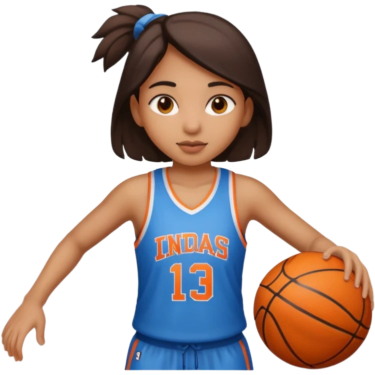 A Indian girl that is a basketball ￼ emoji