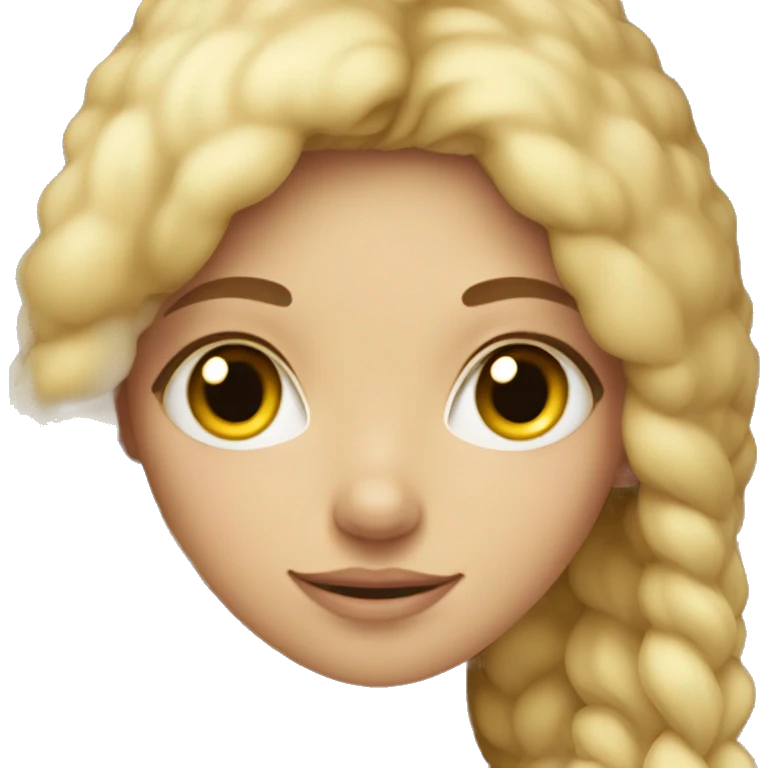 Cute blonde girl being cozy emoji