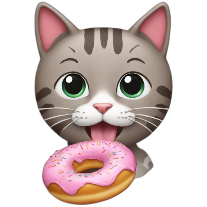 Cat eating donut emoji