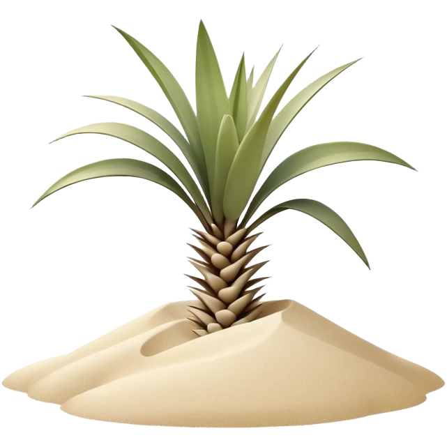 generate realistic detailed yucca in 3d style with sand  emoji