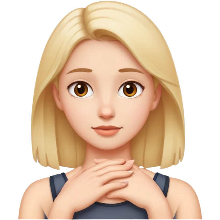 Girl with arms aroud her neck emoji