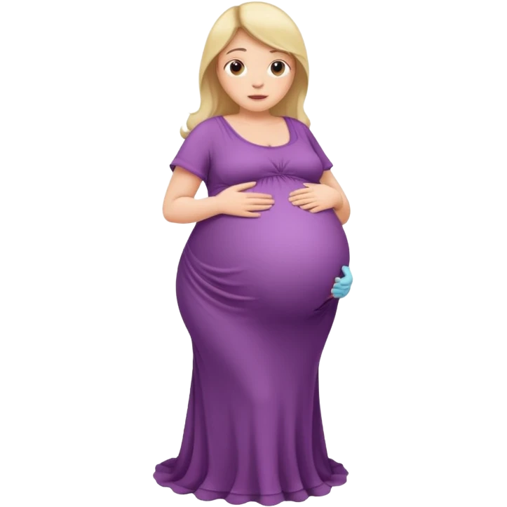 very heavily pregnant overdue lady with large belly  emoji