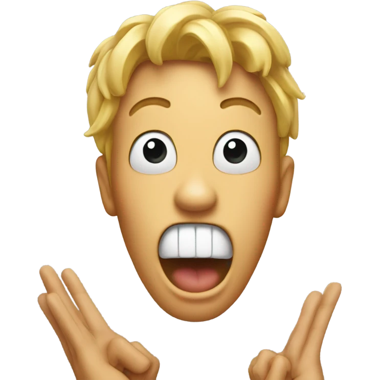 Very shocked emoji mouth open and hands in the air  emoji
