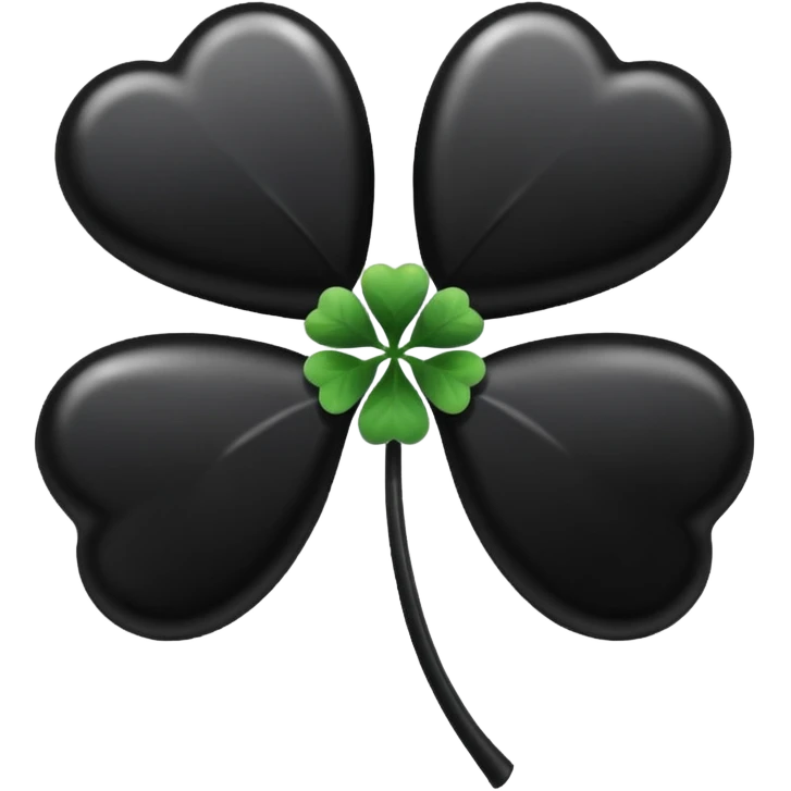 Black four leaf clover emoji
