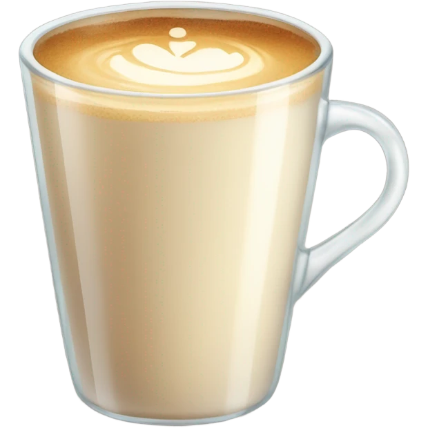 raf coffee in a glass cup light cream color emoji