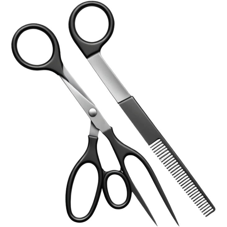 barber shop, scissors, comb. emoji