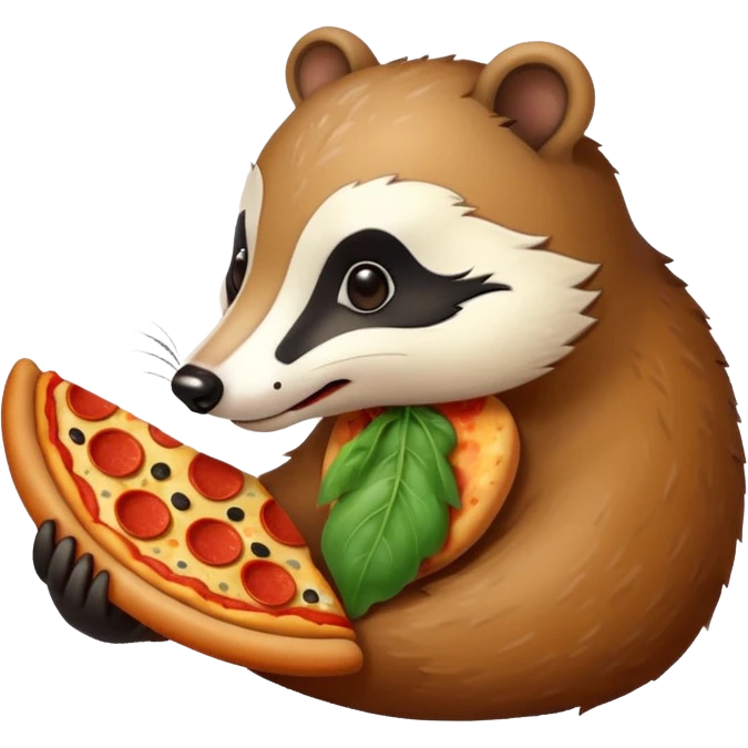 badger eating pizza  emoji