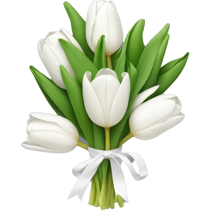 white tulip bouquet  emoji