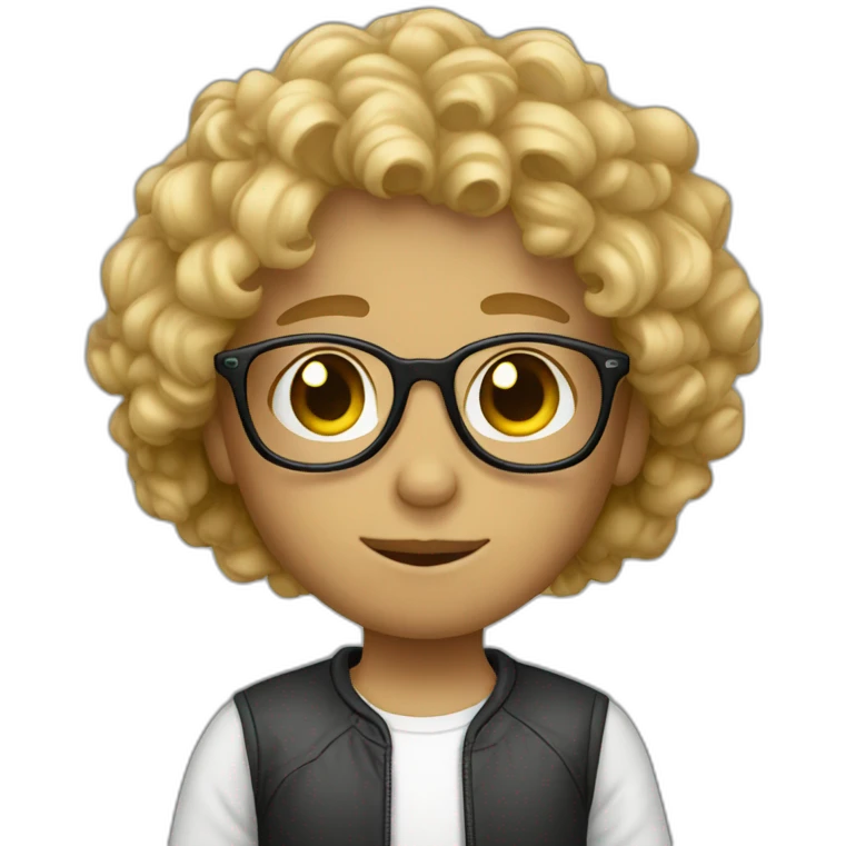 boy curly blonde glases emoji