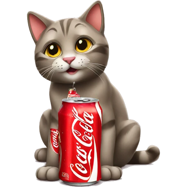Cat drinking coca cola emoji