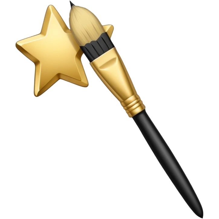 combine painting brush pen with shiny stars emoji