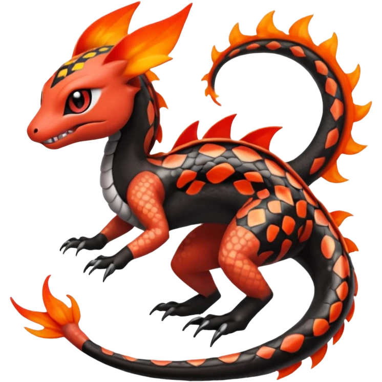 Splash-patterned Meloetta-Guilmom-Salandit-Trico-Pokémon-Fakémon-fusion-hybrid-creature emoji