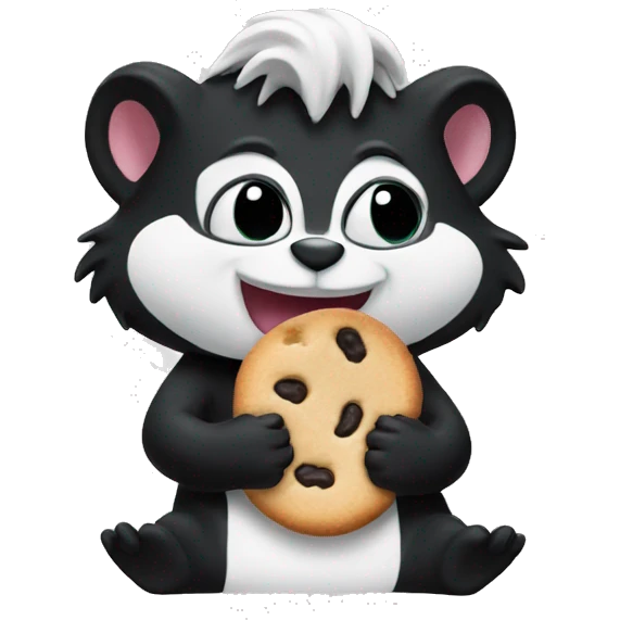 skunk eating cookie emoji