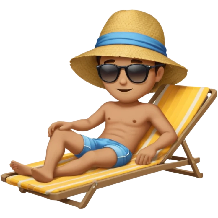 A man suntanning at the beach  emoji