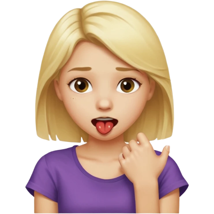 Emoji blonde girl lovingly , biting an arm emoji