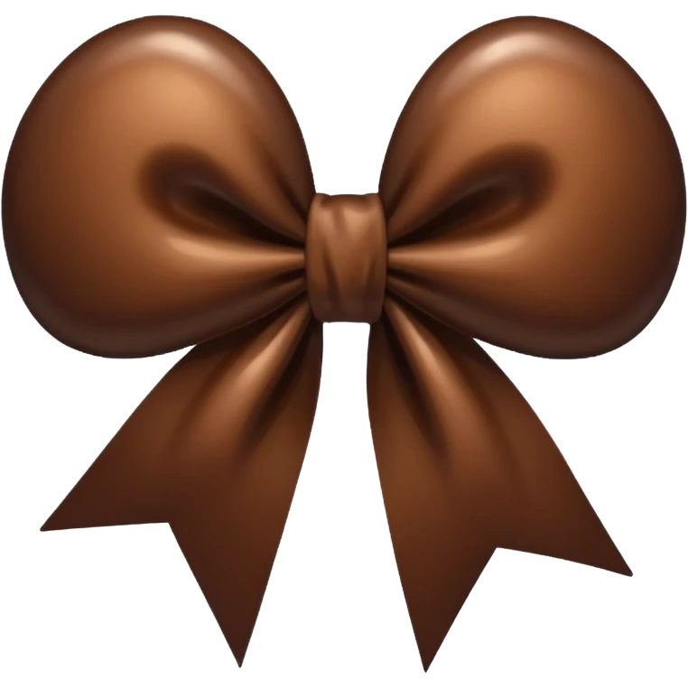 Brown heart with dark brown bow ribbon emoji