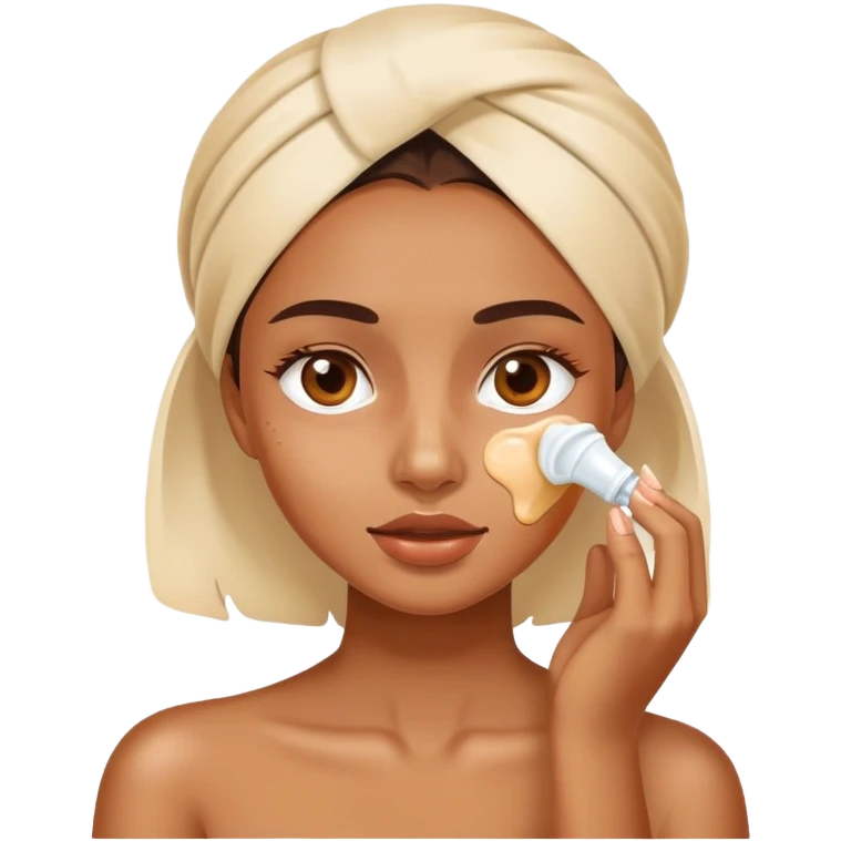 a girl applying cream on face emoji