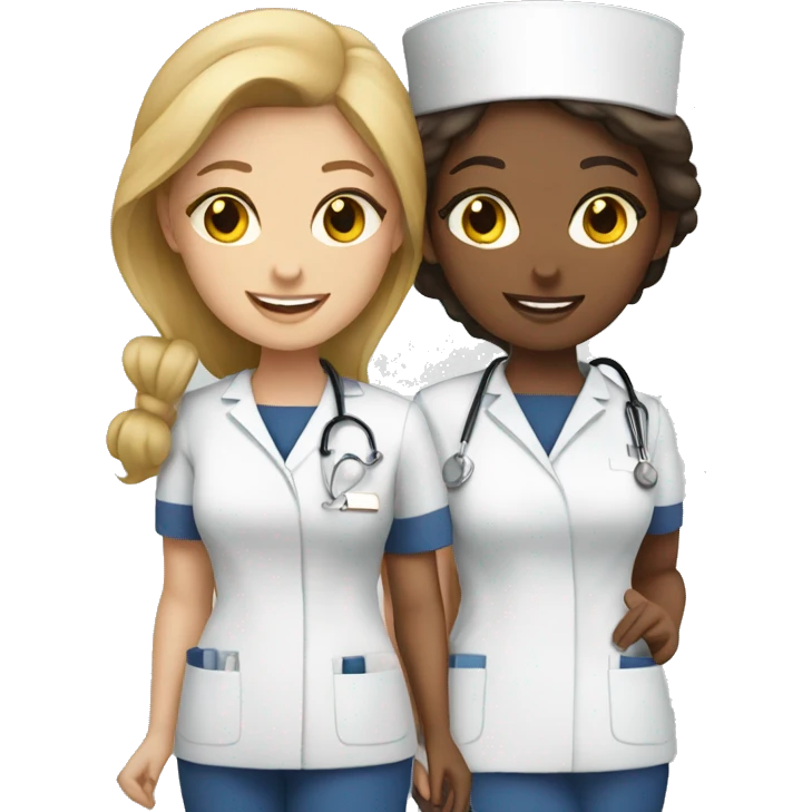 3 Female Nurse friends  emoji
