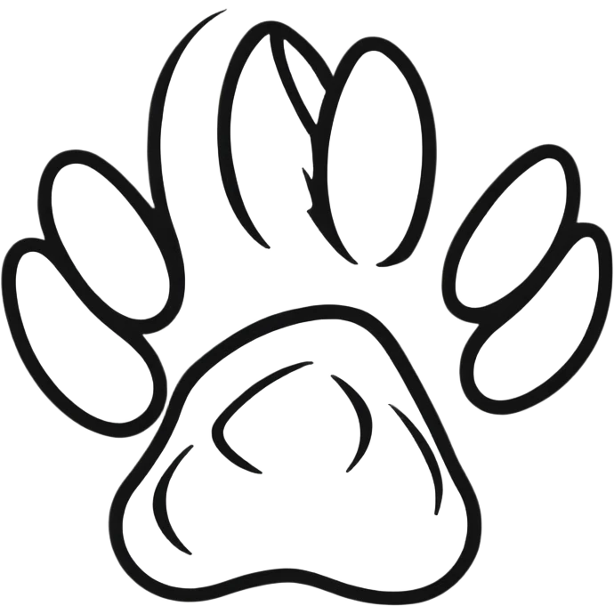 colorful puppy paw print with a border emoji