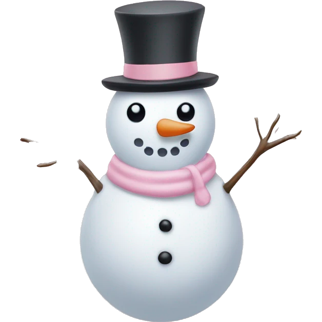 Snowman with light pink hearts for eyes ￼ emoji
