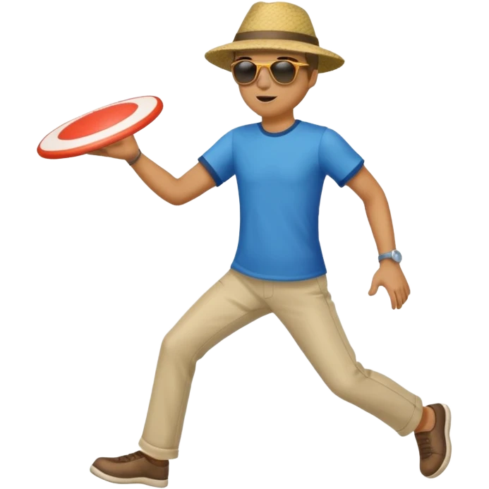 Man throwing a frisbee to the right, full body emoji