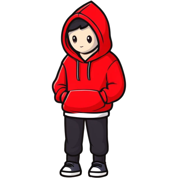 Red hoodie, soft and cozy emoji